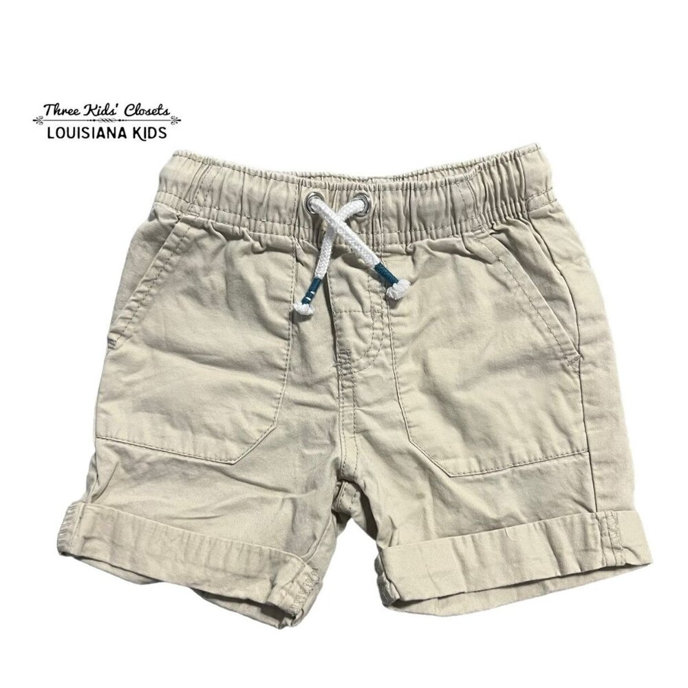 Cat & Jack 12M Stone Khaki Drawstring Shorts